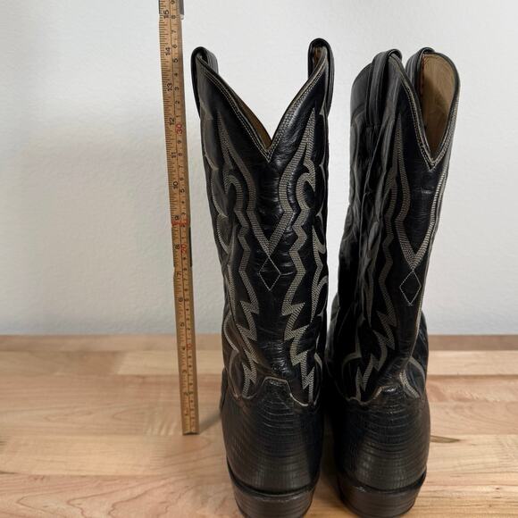 Tony Lama Black Label Lizard Cowboy Boots Men 11 B Western Exotic Leather main image 12